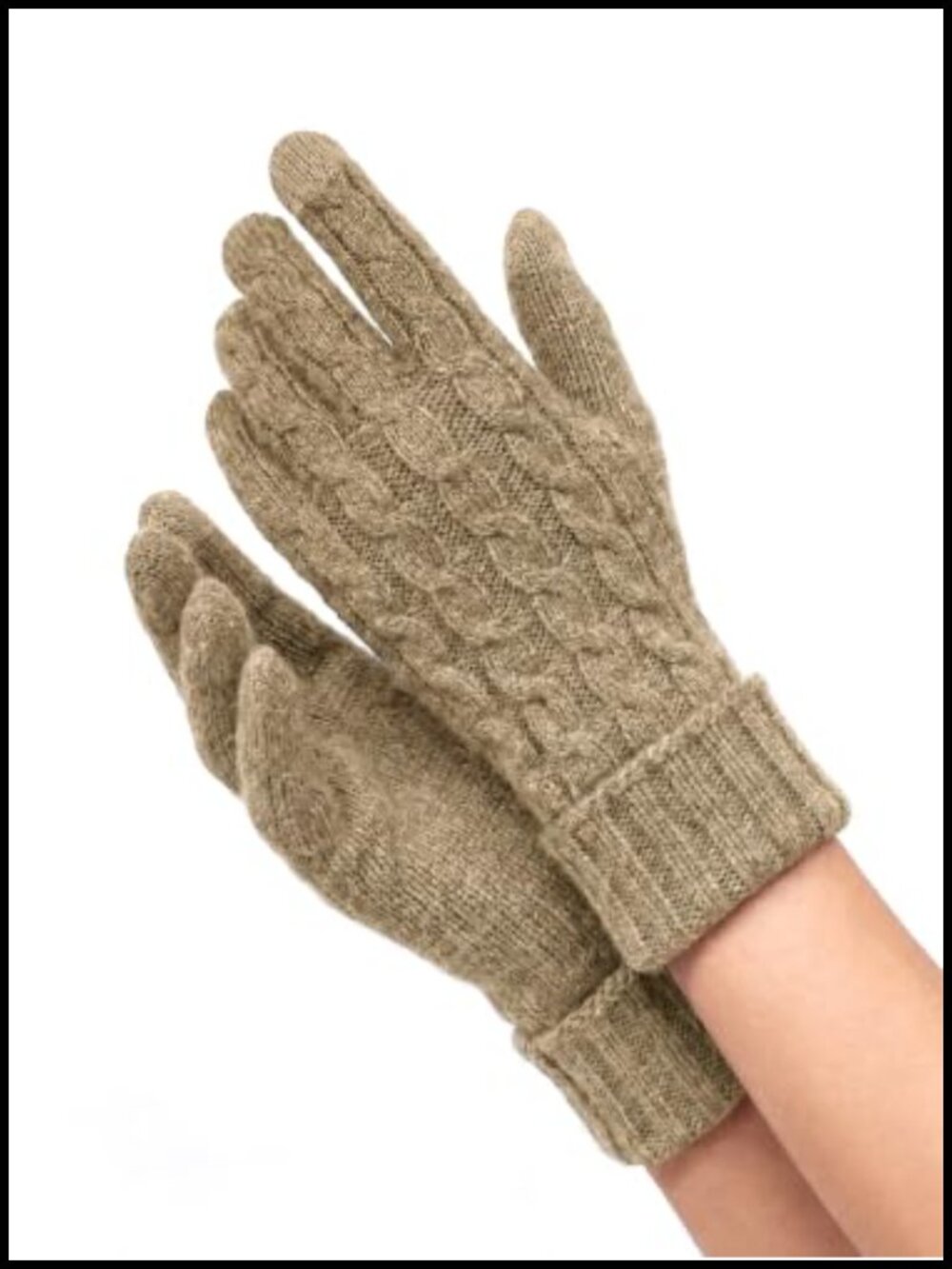 Alpaca Wool Touchscreen Knit Gloves Full Jacquard Winter Warm
